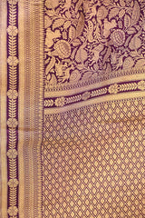 Purple Pure Banarasi Saree with Shikargah Jaal