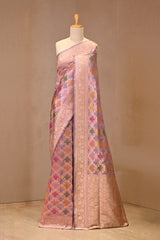 Lilac Banarasi Katan Silk Saree with Rangkat Zari Jaal