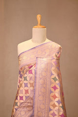 Lilac Banarasi Katan Silk Saree with Rangkat Motifs