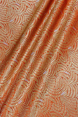 Fabric, orange fabric, banarasi fabric, silk fabric, woven fabric, indian fabric