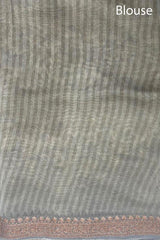 Light Brown Kalamkari Printed Chanderi Silk Saree