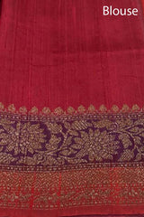 Deep Red Rangkat Handwoven Raw Silk Saree