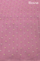 Divya Mary Cyriac in Rose Pink Applique Organza Silk Saree
