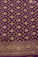 Deep Mustard Handloom Crepe Banarasi Saree