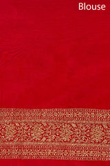 Vermillion Red Ethnic Woven Silk Saree
