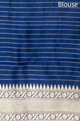 Blue & Gold Floral Jaal Handloom Katan Silk Banarasi Saree