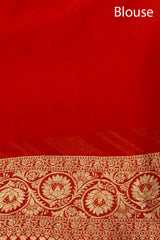 Red Woven Georgette Khaddi Silk Saree