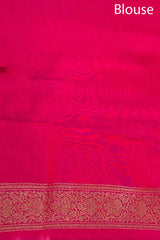 Dark Pink Ethnic Woven Silk Saree