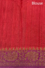 Mulberry Pink Rangkat Handwoven Raw Silk Saree