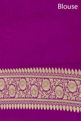Rani Pink Geometrical Woven Silk Saree