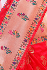 Red Paithani Woven Banarasi Saree