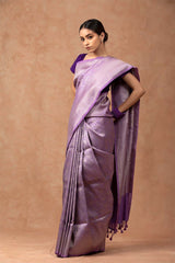 Lilac Woven Soft Silk Saree