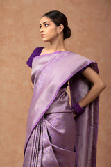 Lilac Woven Soft Silk Saree