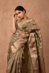 Deep Henna Green Soft Silk Saree
