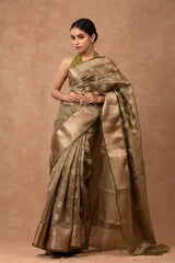 Silk saree, Semi silk saree,Green Saree, Party wear saree, Wedding Saree