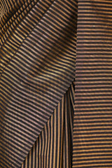 Black Soft Silk Saree with Zari Stripes