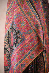 Deep Charcoal Semi Viscose Silk Saree