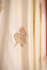 White Semi Satin Silk Saree with Contrast Border & Pallu