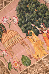 Pastel pink Semi-Tusser Saree with Royal Heritage Pallu