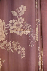 Rust Mauve Semi Silk Saree with Ethereal Floral vines