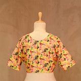 Floral Delight Yellow Chiniya Silk Blouse
