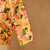 Floral Delight Yellow Chiniya Silk Blouse