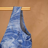 Blue Floral Printed Silk Blouse