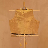 Gold Collared Tissue Silk Blouse