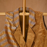 Gold Collared Tissue Silk Blouse