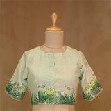 blouse, Sage Green blouse, blouse design, bridal blouse, designer blouse, silk blouse, wedding blouse, latest blouse, brocade blouse, handloom blouse,