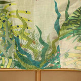 Sea Blue Coral Printed Linen Silk Blouse