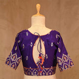 Purple Banarasi Silk Blouse with Kadhwa Motifs and Handwork