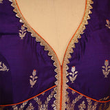 Purple Banarasi Silk Blouse with Kadhwa Motifs and Handwork