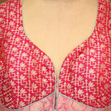 Baby Pink Banarasi Silk Blouse with Katdana Handwork