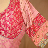 Baby Pink Banarasi Silk Blouse with Katdana Handwork