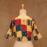 Multicolored Banarasi Silk Blouse with Sequin and Aari Handwork