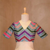 blouse, Multicolor blouse, Orange blouse, blouse design, bridal blouse, designer blouse, silk blouse, wedding blouse, latest blouse, brocade blouse, handloom blouse,