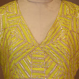 Green Banarasi Blouse with Geometrical Handwork