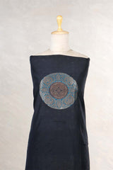 Black Chanderi Silk Salwar Two Piece Suit Set with Antique Zari Work