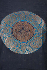 Black Chanderi Silk Salwar Two Piece Suit Set with Antique Zari Work