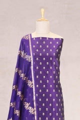 Purple Handwoven Banarasi Silk Unstitched Salwar Suit