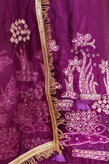 Purple Banarasi Suit Set with Marine Motifs