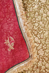 Henna Green Banarasi Silk Salwar Suit Set with Embellished Dupatta