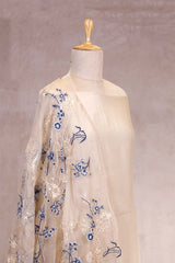 Off-White Organza Silk Salwar Suit Set with Matching Dupatta