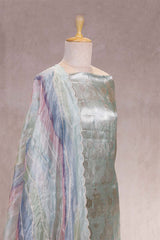 Sky Blue Tissue Silk Suit Set with Embellished Printed Dupatta