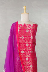 Fuchsia Pink Handloom Banarasi Salwar Suit