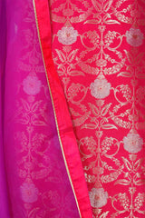 Fuchsia Pink Handloom Banarasi Salwar Suit