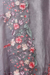 Lilac Tissue Silk Salwar Suit Set with Scallop Border Dupatta