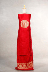 Red suit, suit set, unstitched suit set, party wear suit set