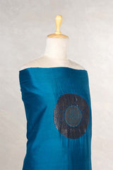 Blue Chanderi Silk Salwar Two Piece Suit Set with Antique Zari Work